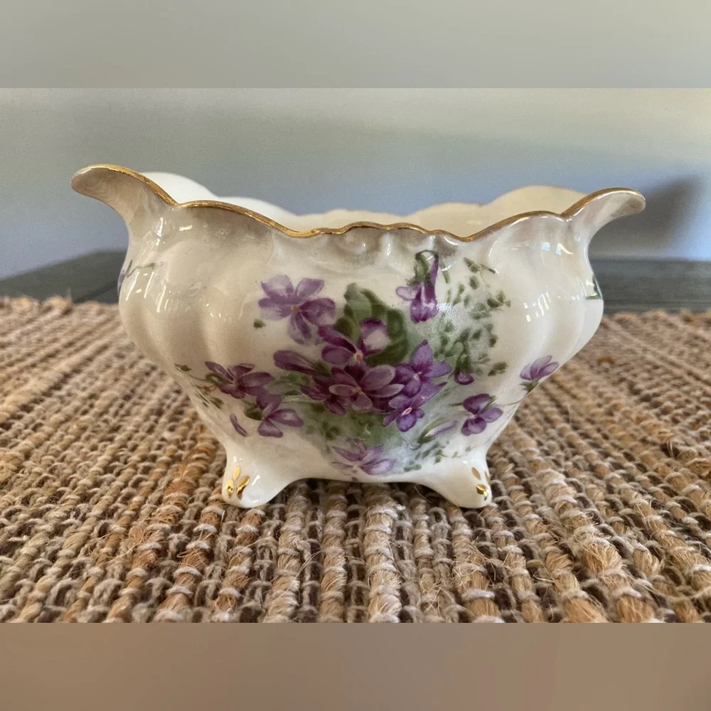 Vintage 1920 Hammersley Victorian Violets Sugar Bowl